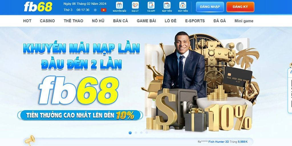 Fb68 cung cấp tỷ lệ thưởng cao cho các tựa game