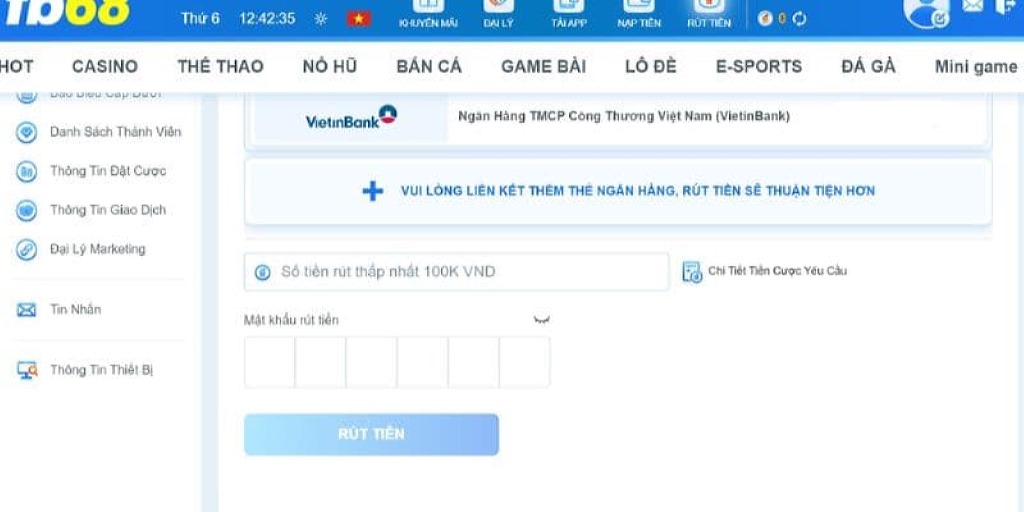 Thủ tục rút tiền của nhà cái nhanh chóng, đơn giản dễ thực hiện